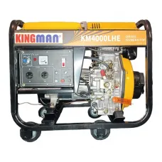 Генератор дизельний Kingman Diesel KM4000LHE (3,5-4KW) (AVR) (Електростартер) (Бак - 13,5л) (Коліса/ручки)
