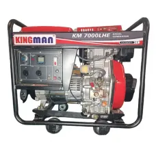 Генератор дизельний Kingman Diesel KM7000LHE (7-7,5KW) (AVR) (Електростартер) (Бак - 13,5л) (Коліса/ручки)
