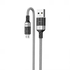 Кабель USB-MicroUSB KSC-696 Singhui Series (алюміній плетений) 1.2m 2.4A